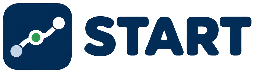START – Wortmarke mit Streckensymbol